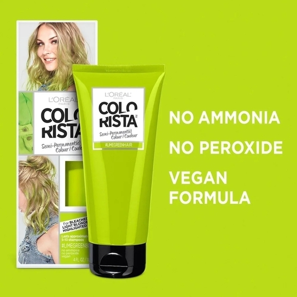 L'Oreal Lime Green Colorista Semi-Permanent Hair Colour - Picture 4 of 8